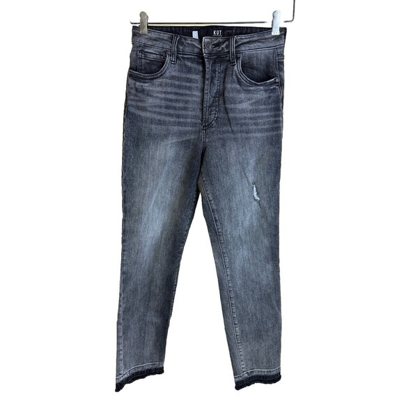 KUT from the Kloth Unforgettable Rosa High-Rise Straight Leg Ankle Jeans Size 0L - Picture 1 of 8